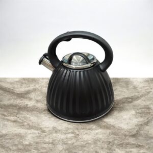 Pava silbadora de acero color facetada