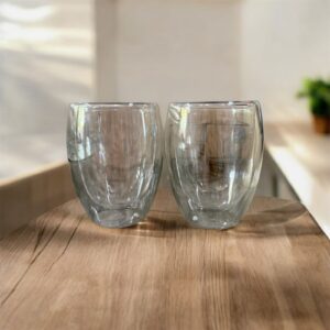 Jarro mug doble pared cappuccino x2