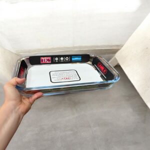 Fuente de vidrio rectangular