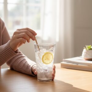 Vaso vidrio con ondulaciones