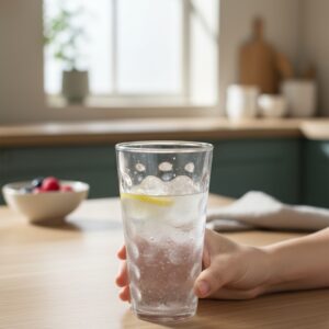 Vaso vidrio con lunares