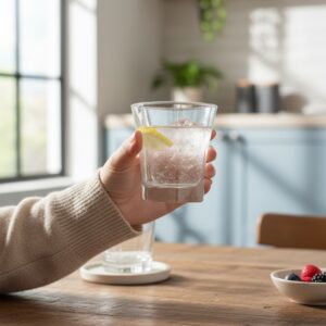Vaso de vidrio liso bajo
